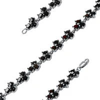 Браслет из серебра с натуральным гранатом