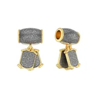 Подвеска-бусина Молитва Амвросию Оптинскому из серебра с позолотой