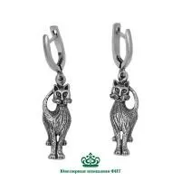 Серебряные серьги Кошечки