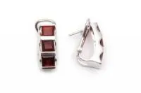Серьги из серебра с натуральным гранатом