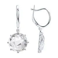 Серьги из серебра с горным хрусталем