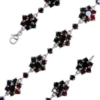 Браслет из серебра с натуральным гранатом