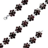 Браслет из серебра с натуральным гранатом