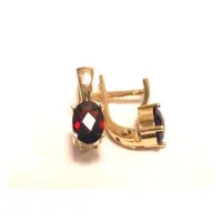 Серьги из серебра с натуральным гранатом (Чехия)