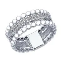 Кольцо из серебра с фианитами (SOKOLOV)