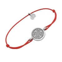 Браслет АНГЕЛ-ХРАНИТЕЛЬ из серебра на красной нити