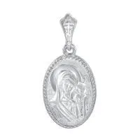 Подвеска-образок Казанская из серебра без вставок