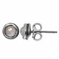 Серьги-пусеты из серебра с лабрадором DEN'O