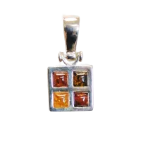 Подвеска из серебра с натуральным янтарем