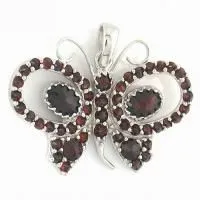 Подвеска из серебра с натуральным гранатом