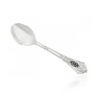 Ложка чайная из серебра с черневым узором