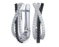 Серьги из серебра с фианитами