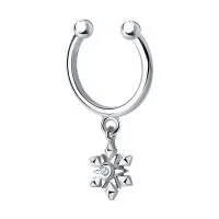 Серьга кафф из серебра с фианитом