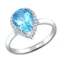 Кольцо из серебра с топазом и фианитами (SOKOLOV)