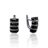 Серьги из серебра с натуральным гранатом