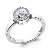 Кольцо из серебра с фианитами