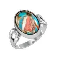 Кольцо из серебра с устричной бирюзой