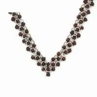 Колье из серебра с натуральным гранатом