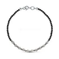 Браслет из серебра с лабрадоритом и шпинелью