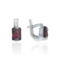 Серьги из серебра с натуральным гранатом