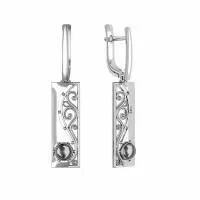 Серьги из серебра с аметистом и сканью