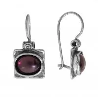 Серьги DENO из серебра с гранатом