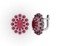 Серьги из серебра с натуральным гранатом