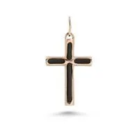 Каучуковый крест в обрамллении из красного золота