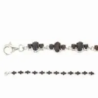 Браслет из серебра с натуральным гранатом