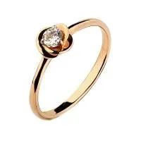 Кольцо из красного золота с фианитом