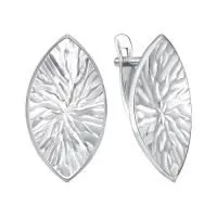 Серьги из серебра без вставок с алмазной гранью