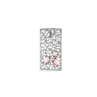 Подвеска из черненого серебра с натуральным розовым опалом