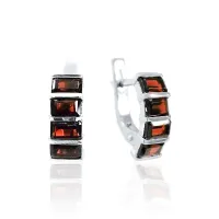 Чешские серьги из серебра с натуральным гранатом