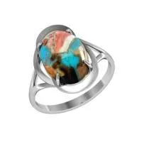 Кольцо из серебра с устричной бирюзой