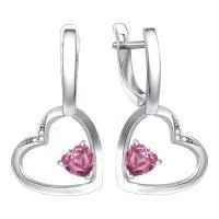 Серьги из серебра с фианитами