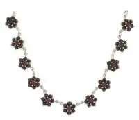 Колье из серебра с натуральным гранатом