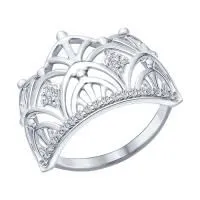 Кольцо из серебра с фианитами