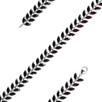 Браслет из серебра с натуральным гранатом