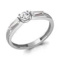 Кольцо из серебра с фианитами