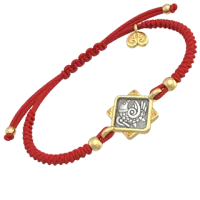 Плетёный браслет с серебряными вставками "Птицы небесные"