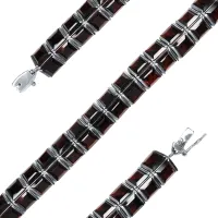 Браслет из серебра с натуральным гранатом