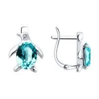 Серьги из серебра с кристаллами и фианитами