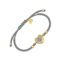 Плетеный браслет Святые Петр и Февронья из серой шелковой нити с золоченым серебром