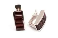 Серьги из серебра с натуральным гранатом