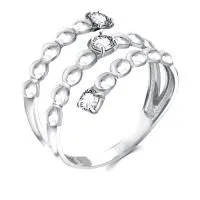 Кольцо из серебра с фианитами