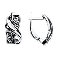 Серьги из черненого серебра без вставок