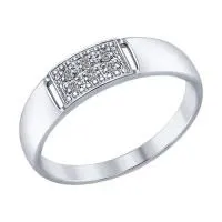 Кольцо из серебра с фианитами (SOKOLOV)