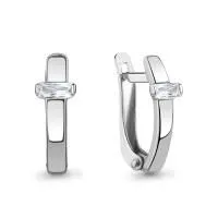 Серьги из серебра с фианитами