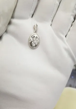 Подвеска-образок Казанская из серебра без вставок