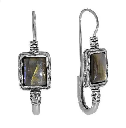 Серьги DENO из серебра с лабрадором